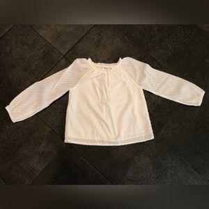 Girl’s GAP Swiss Dot Long-Sleeve Blouse in White in Size Small
